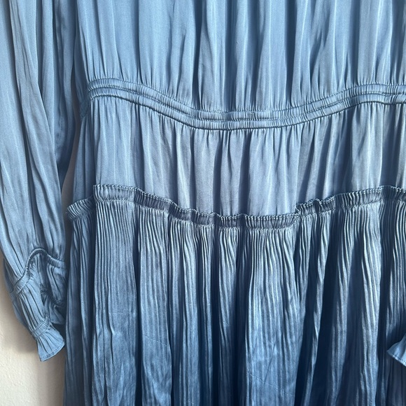 Pleated Long Sleeve Mini Dress Size Large - Picture 5 of 6